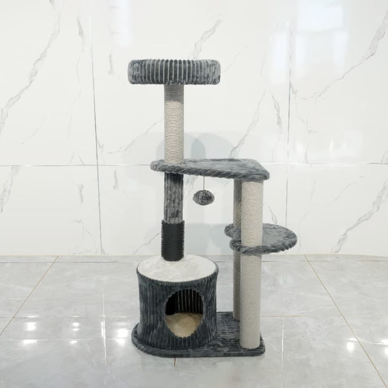 01-Gray-Tone-Multi-Functional-Cat-Tree-(Cat-Cave-Integrated-Model)-1 (1)
