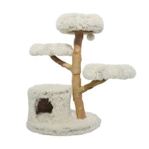 Natural Solid Wood Cloud Cat Tree (Integrated Cat Cave)