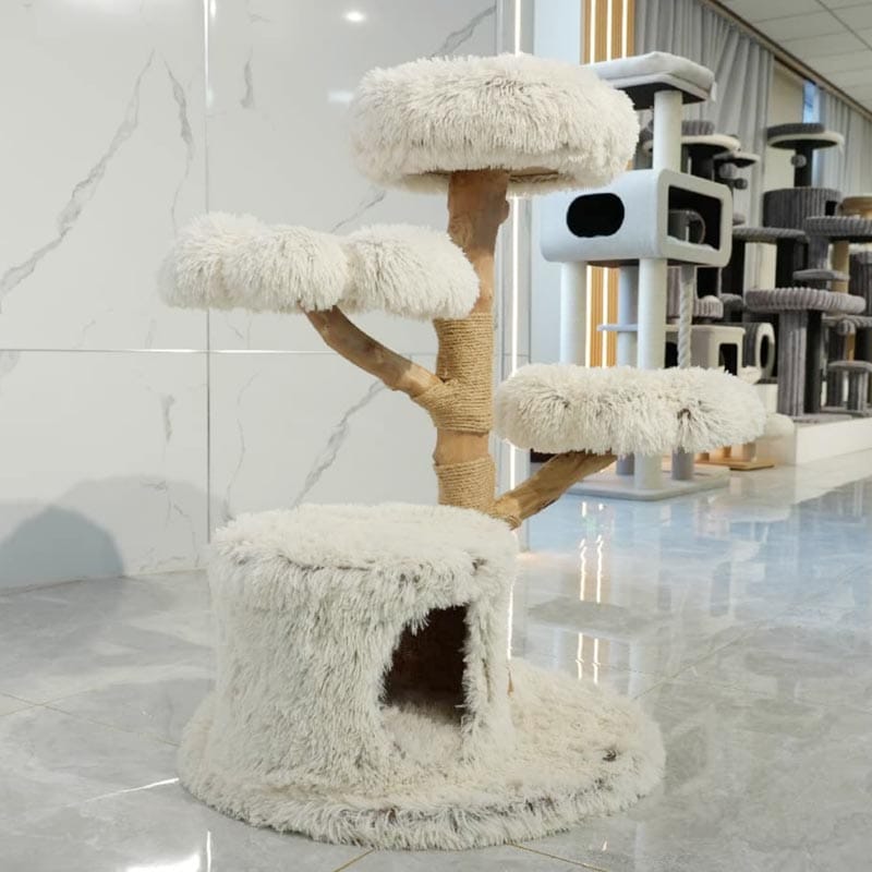 02-Natural-Solid-Wood-Cloud-Cat-Tree-(Integrated-Cat-Cave)