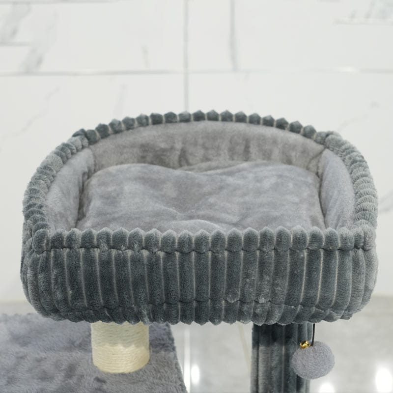 04-Dark-Gray-Striped-Double-Condominium-Cat-Tree-(Lookout-Tower-Style)-1