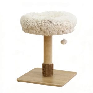 Nordic Style Mushroom Top Sisal Cat Scratching Post with Cat Bed