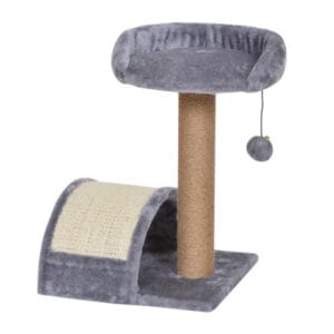 2-in-1 Cat Scratching Post & Cat Bed with Curved Scratcher
