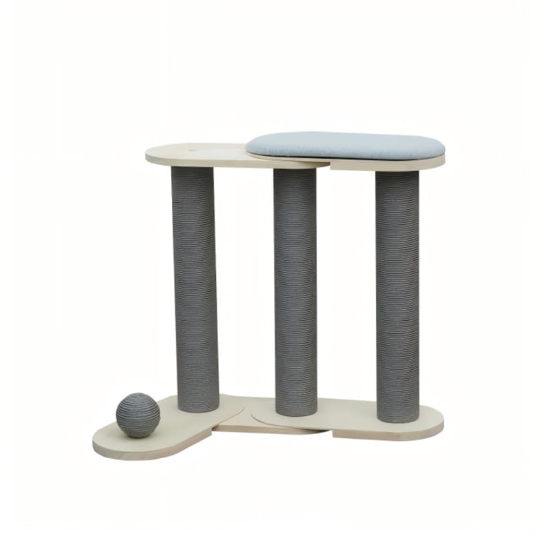 22-Modern-three-post-cat-scratcher-table-(with-plush-lounge-+-sisal-ball-toy)