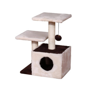 3-level cat tree (with cat condo, sisal scratching post + hanging toy ball)